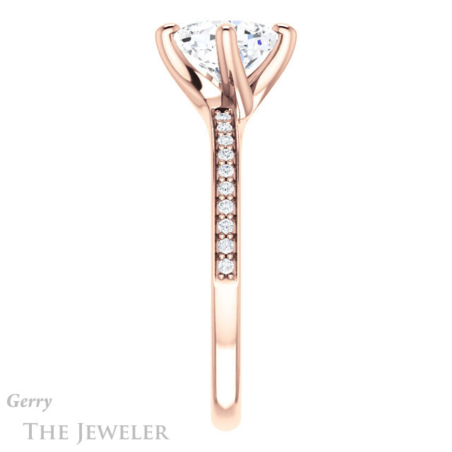 Cushion Cut Forever One Moissanite Engagement Ring #GTJ1022-cushion-fo-r 3 Cushion Cut Forever One Moissanite Engagement Ring #GTJ1022-cushion-fo-r