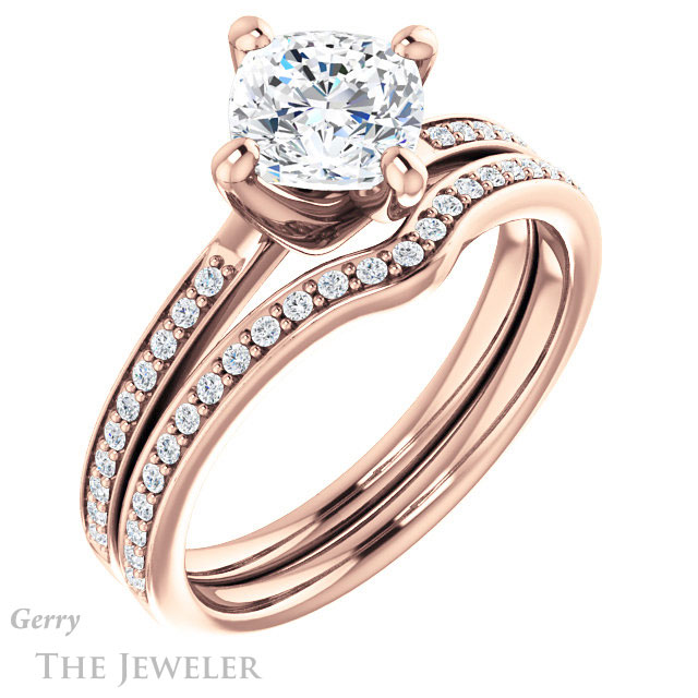 Cushion Cut Forever One Moissanite Engagement Ring #GTJ1022-cushion-fo-r 6 Cushion Cut Forever One Moissanite Engagement Ring #GTJ1022-cushion-fo-r