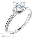 Cushion Cut Forever One Moissanite Engagement Ring #GTJ1022-cushion-fo-w 4 Cushion Cut Forever One Moissanite Engagement Ring #GTJ1022-cushion-fo-w