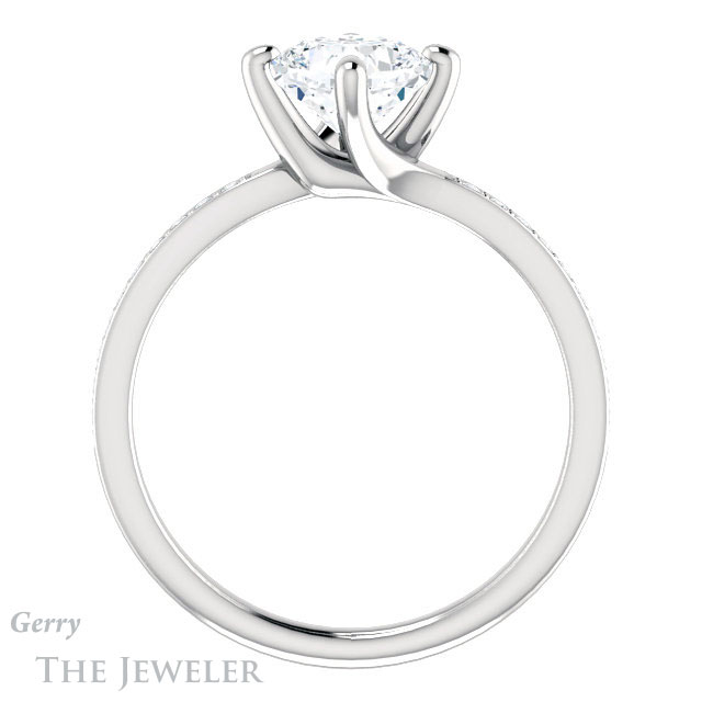Cushion Cut Forever One Moissanite Engagement Ring #GTJ1022-cushion-fo-w 2 Cushion Cut Forever One Moissanite Engagement Ring #GTJ1022-cushion-fo-w