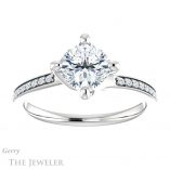 Cushion Cut Forever One Moissanite Engagement Ring #GTJ1022-cushion-fo-w 1 Cushion Cut Forever One Moissanite Engagement Ring #GTJ1022-cushion-fo-w