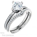 Cushion Cut Forever One Moissanite Engagement Ring #GTJ1022-cushion-fo-w 6 Cushion Cut Forever One Moissanite Engagement Ring #GTJ1022-cushion-fo-w