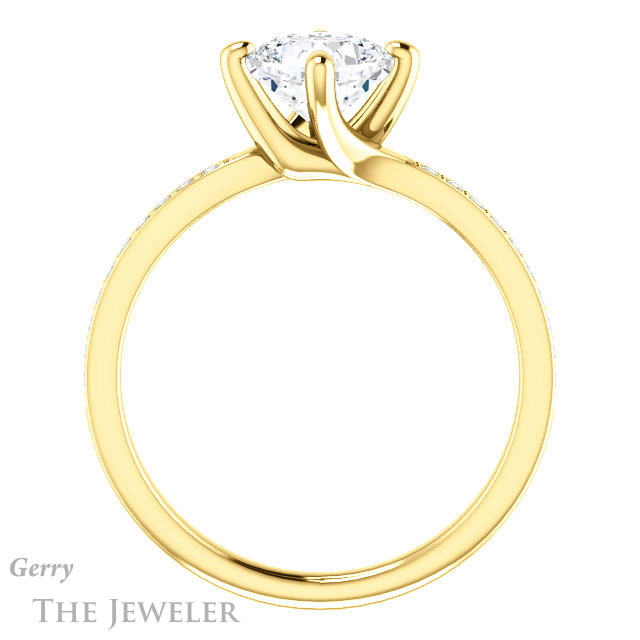 Cushion Cut Forever One Moissanite Engagement Ring #GTJ1022-cushion-fo-y