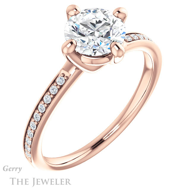 Round Cut Forever One Moissanite Engagement Ring #GTJ1022-round-fo-r 4 Round Cut Forever One Moissanite Engagement Ring #GTJ1022-round-fo-r