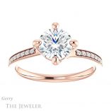 Round Cut Forever One Moissanite Engagement Ring #GTJ1022-round-fo-r 1 Round Cut Forever One Moissanite Engagement Ring #GTJ1022-round-fo-r