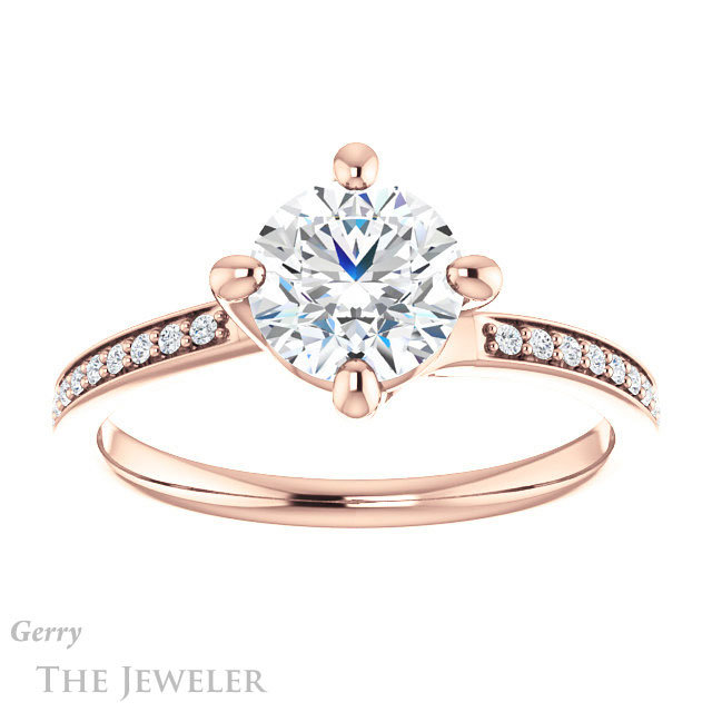 Round Cut Forever One Moissanite Engagement Ring #GTJ1022-round-fo-r 1 Round Cut Forever One Moissanite Engagement Ring #GTJ1022-round-fo-r