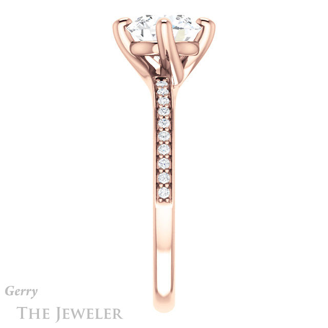 Round Cut Forever One Moissanite Engagement Ring #GTJ1022-round-fo-r 3 Round Cut Forever One Moissanite Engagement Ring #GTJ1022-round-fo-r