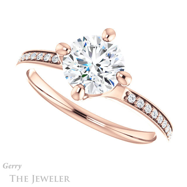 Round Cut Forever One Moissanite Engagement Ring #GTJ1022-round-fo-r 5 Round Cut Forever One Moissanite Engagement Ring #GTJ1022-round-fo-r