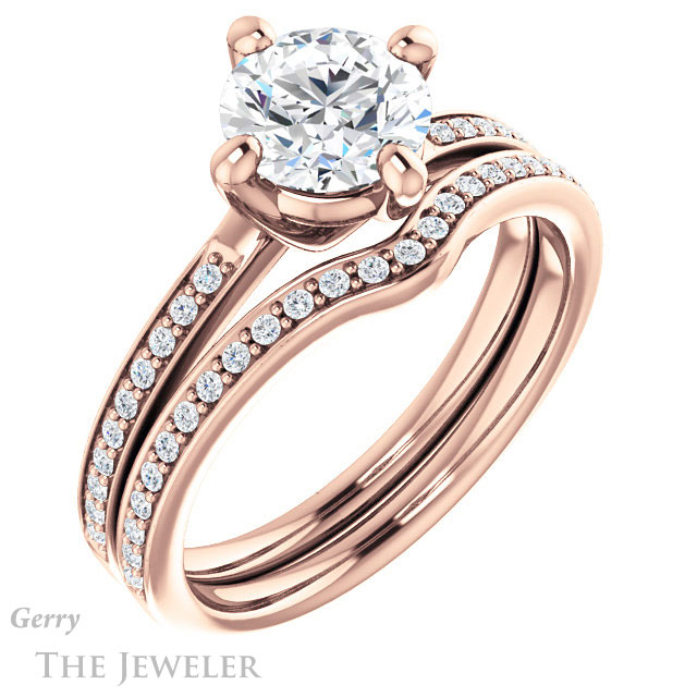 Round Cut Forever One Moissanite Engagement Ring #GTJ1022-round-fo-r 6 Round Cut Forever One Moissanite Engagement Ring #GTJ1022-round-fo-r