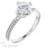 Round Cut Forever One Moissanite Engagement Ring #GTJ1022-round-fo-w 4 Round Cut Forever One Moissanite Engagement Ring #GTJ1022-round-fo-w