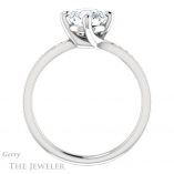 Round Cut Forever One Moissanite Engagement Ring #GTJ1022-round-fo-w 2 Round Cut Forever One Moissanite Engagement Ring #GTJ1022-round-fo-w
