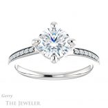 Round Cut Forever One Moissanite Engagement Ring #GTJ1022-round-fo-w 1 Round Cut Forever One Moissanite Engagement Ring #GTJ1022-round-fo-w