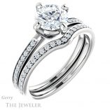 Round Cut Forever One Moissanite Engagement Ring #GTJ1022-round-fo-w 6 Round Cut Forever One Moissanite Engagement Ring #GTJ1022-round-fo-w