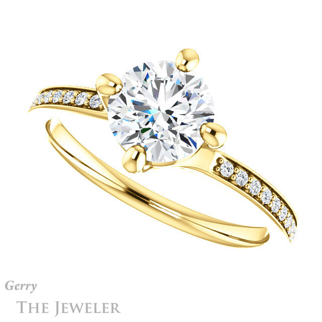 Round Cut Forever One Moissanite Engagement Ring #GTJ1022-round-fo-y 5 Round Cut Forever One Moissanite Engagement Ring #GTJ1022-round-fo-y