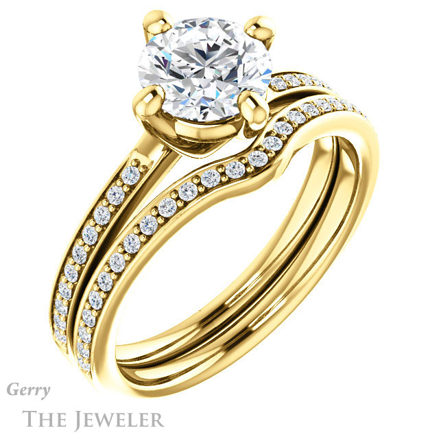 Round Cut Forever One Moissanite Engagement Ring #GTJ1022-round-fo-y 6 Round Cut Forever One Moissanite Engagement Ring #GTJ1022-round-fo-y