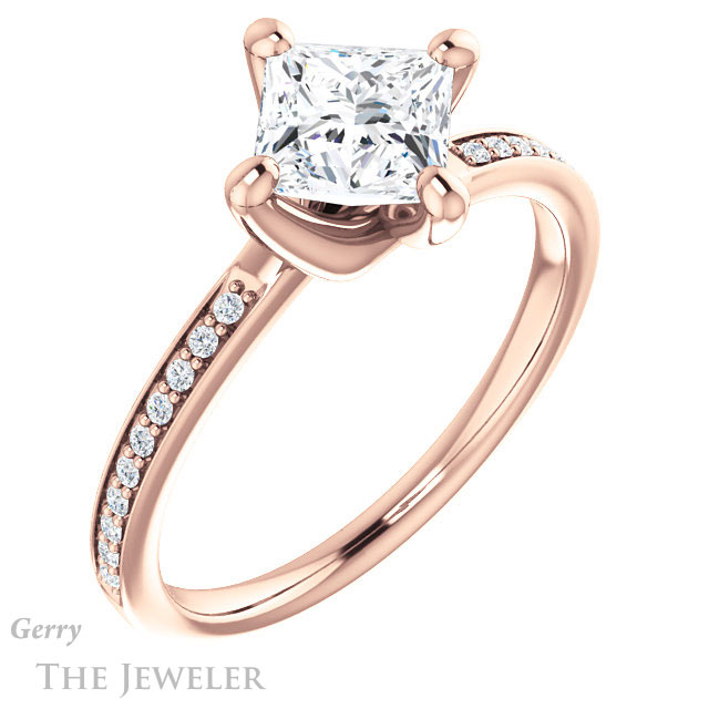 Princess Cut Forever One Moissanite Engagement Ring #GTJ1022-square-fo-r 4 Princess Cut Forever One Moissanite Engagement Ring #GTJ1022-square-fo-r