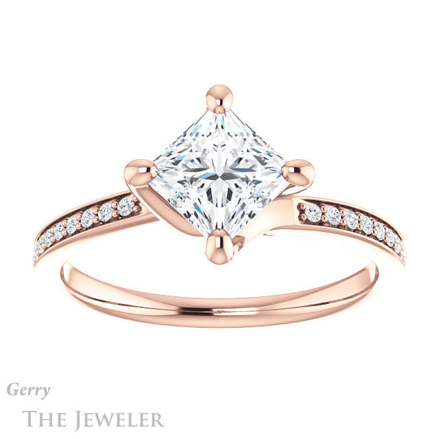 Princess Cut Forever One Moissanite Engagement Ring #GTJ1022-square-fo-r