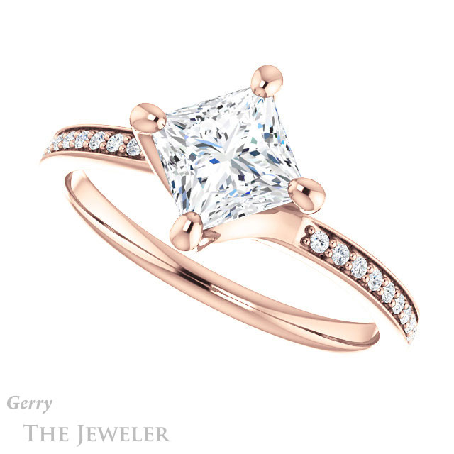 Princess Cut Forever One Moissanite Engagement Ring #GTJ1022-square-fo-r 5 Princess Cut Forever One Moissanite Engagement Ring #GTJ1022-square-fo-r