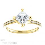 Princess Cut Forever One Moissanite Engagement Ring #GTJ1022-square-fo-y