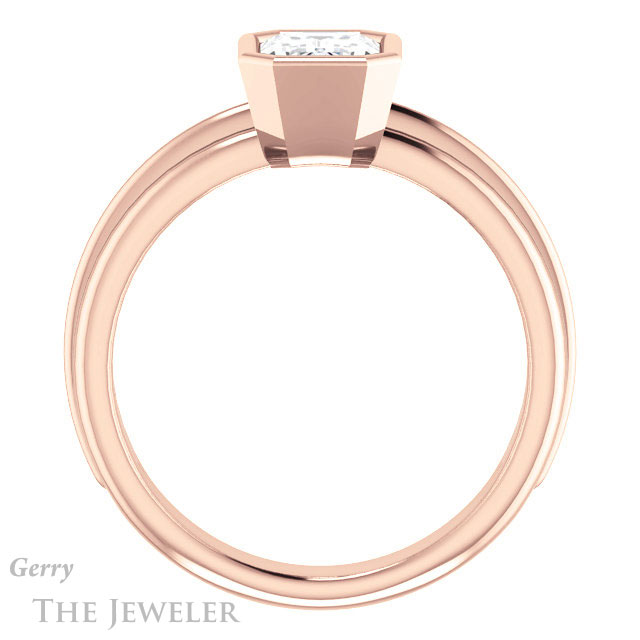 Emerald Cut Forever One Moissanite Engagement Ring #GTJ1023-emerald-fb-r 2 Emerald Cut Forever Brilliant Moissanite Engagement Ring #GTJ1023-emerald-fb-r