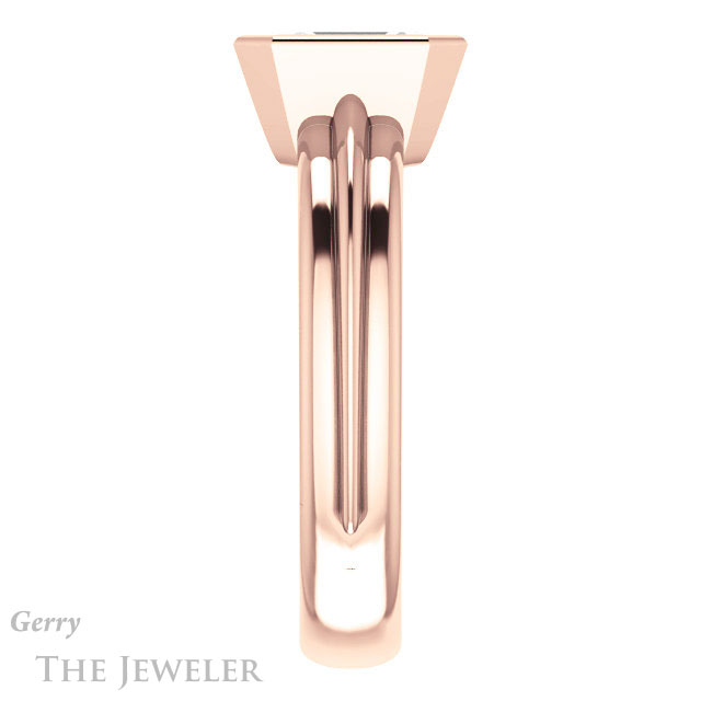 Emerald Cut Forever One Moissanite Engagement Ring #GTJ1023-emerald-fb-r 3 Emerald Cut Forever Brilliant Moissanite Engagement Ring #GTJ1023-emerald-fb-r