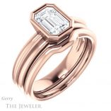 Emerald Cut Forever One Moissanite Engagement Ring #GTJ1023-emerald-fb-r 6 Emerald Cut Forever Brilliant Moissanite Engagement Ring #GTJ1023-emerald-fb-r