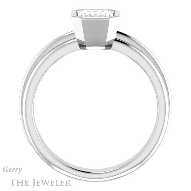 Emerald Cut Forever Brilliant Moissanite Engagement Ring #GTJ1023-emerald-fb-w