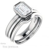 Emerald Cut Forever Brilliant Moissanite Engagement Ring #GTJ1023-emerald-fb-w