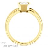 Emerald Cut Forever One Moissanite Engagement Ring #GTJ1023-emerald-fb-y 2 Emerald Cut Forever Brilliant Moissanite Engagement Ring #GTJ1023-emerald-fb-y
