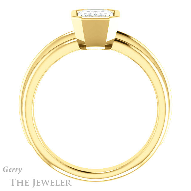 Emerald Cut Forever One Moissanite Engagement Ring #GTJ1023-emerald-fb-y 2 Emerald Cut Forever Brilliant Moissanite Engagement Ring #GTJ1023-emerald-fb-y