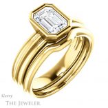 Emerald Cut Forever One Moissanite Engagement Ring #GTJ1023-emerald-fb-y 6 Emerald Cut Forever Brilliant Moissanite Engagement Ring #GTJ1023-emerald-fb-y