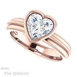 Heart Shaped Forever Brilliant Moissanite Engagement Ring #GTJ1023-heart-fb-r