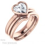 Heart Shaped Forever Brilliant Moissanite Engagement Ring #GTJ1023-heart-fb-r