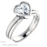 Heart Shaped Forever One Moissanite Engagement Ring #GTJ1023-heart-fb-w 4 Heart Shaped Forever Brilliant Moissanite Engagement Ring #GTJ1023-heart-fb-w