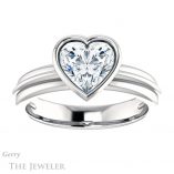 Heart Shaped Forever One Moissanite Engagement Ring #GTJ1023-heart-fb-w 1 Heart Shaped Forever Brilliant Moissanite Engagement Ring #GTJ1023-heart-fb-w