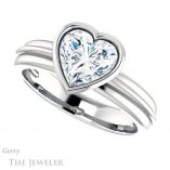 Heart Shaped Forever One Moissanite Engagement Ring #GTJ1023-heart-fb-w 5 Heart Shaped Forever Brilliant Moissanite Engagement Ring #GTJ1023-heart-fb-w