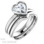 Heart Shaped Forever One Moissanite Engagement Ring #GTJ1023-heart-fb-w 6 Heart Shaped Forever Brilliant Moissanite Engagement Ring #GTJ1023-heart-fb-w