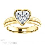 Heart Shaped Forever Brilliant Moissanite Engagement Ring #GTJ1023-heart-fb-y