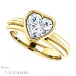 Heart Shaped Forever Brilliant Moissanite Engagement Ring #GTJ1023-heart-fb-y