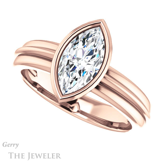 Marquise Cut Forever One Moissanite Engagement Ring #GTJ1023-marquise-fb-r 5 Marquise Cut Forever Brilliant Moissanite Engagement Ring #GTJ1023-marquise-fb-r