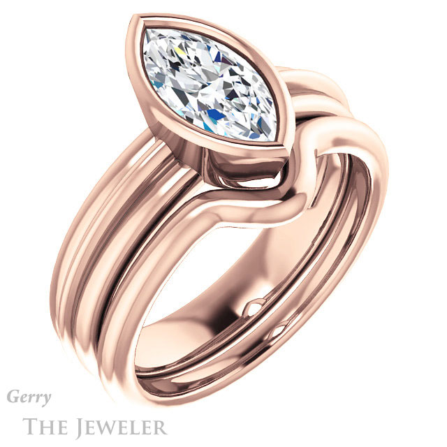 Marquise Cut Forever One Moissanite Engagement Ring #GTJ1023-marquise-fb-r 6 Marquise Cut Forever Brilliant Moissanite Engagement Ring #GTJ1023-marquise-fb-r