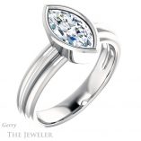 Marquise Cut Forever One Moissanite Engagement Ring #GTJ1023-marquise-fb-w 4 Marquise Cut Forever Brilliant Moissanite Engagement Ring #GTJ1023-marquise-fb-w