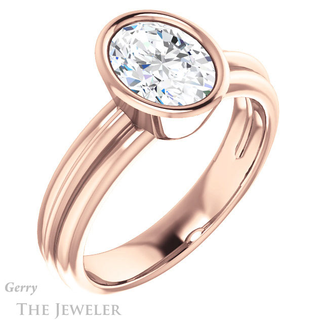 Oval Shaped Forever One Moissanite Engagement Ring #GTJ1023-oval-fo-r 4 Oval Shaped Forever One Moissanite Engagement Ring #GTJ1023-oval-fo-r