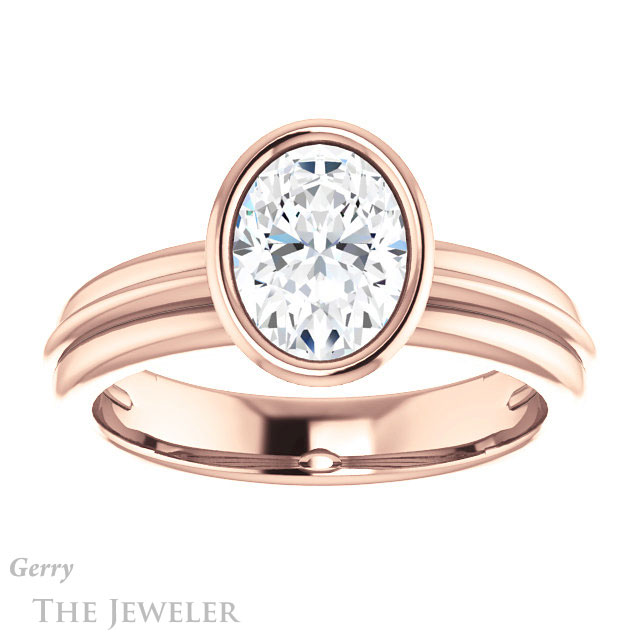 Oval Shaped Forever One Moissanite Engagement Ring #GTJ1023-oval-fo-r 1 Oval Shaped Forever One Moissanite Engagement Ring #GTJ1023-oval-fo-r