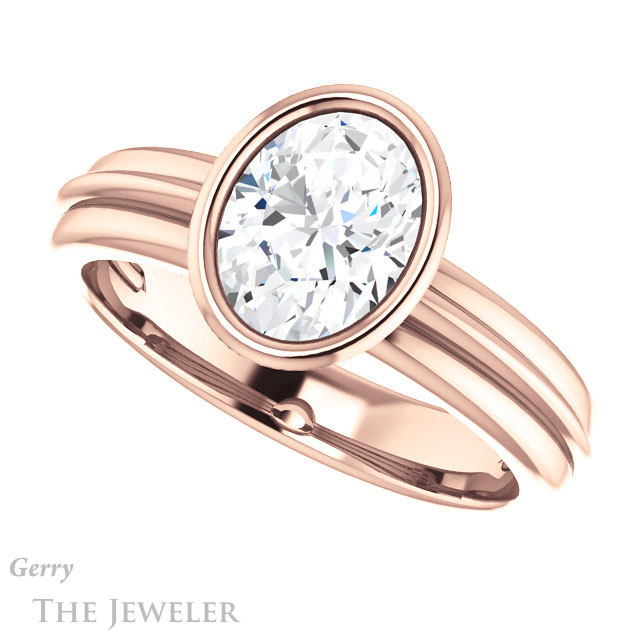 Oval Shaped Forever One Moissanite Engagement Ring #GTJ1023-oval-fo-r 5 Oval Shaped Forever One Moissanite Engagement Ring #GTJ1023-oval-fo-r