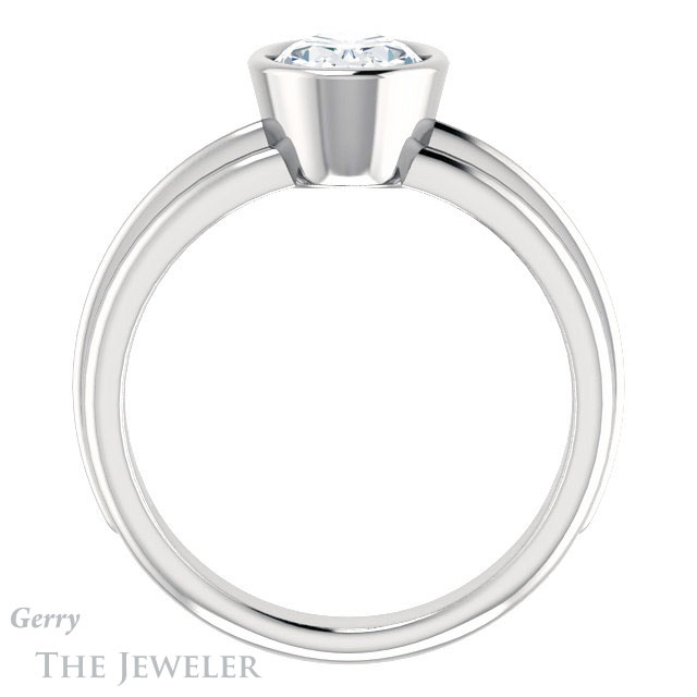 Oval Shaped Forever One Moissanite Engagement Ring #GTJ1023-oval-fo-w 2 Oval Shaped Forever One Moissanite Engagement Ring #GTJ1023-oval-fo-w