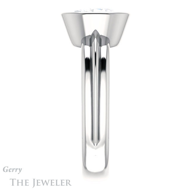 Oval Shaped Forever One Moissanite Engagement Ring #GTJ1023-oval-fo-w 3 Oval Shaped Forever One Moissanite Engagement Ring #GTJ1023-oval-fo-w
