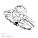 Oval Shaped Forever One Moissanite Engagement Ring #GTJ1023-oval-fo-w 5 Oval Shaped Forever One Moissanite Engagement Ring #GTJ1023-oval-fo-w