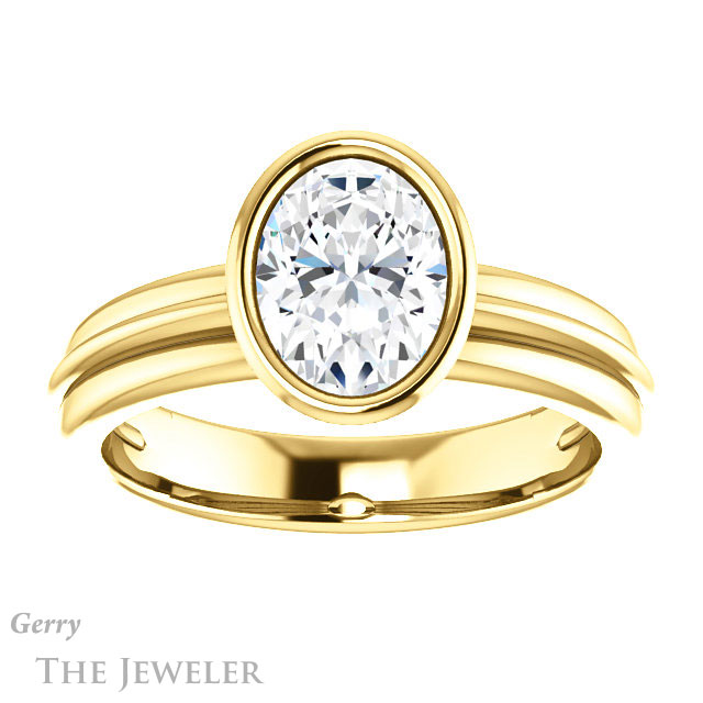 Oval Shaped Forever One Moissanite Engagement Ring #GTJ1023-oval-fo-y 1 Oval Shaped Forever One Moissanite Engagement Ring #GTJ1023-oval-fo-y