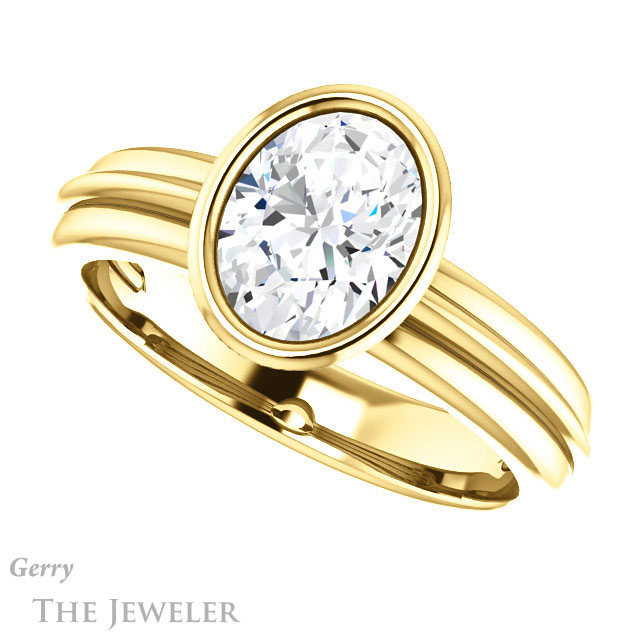 Oval Shaped Forever One Moissanite Engagement Ring #GTJ1023-oval-fo-y 5 Oval Shaped Forever One Moissanite Engagement Ring #GTJ1023-oval-fo-y